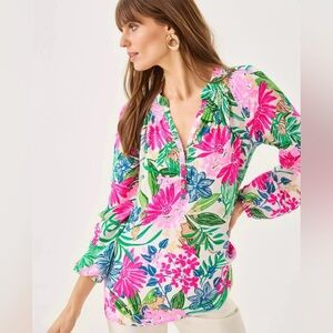 Lilly Pulitzer Elsa Silk Top XL NWT Multi Endless Summers